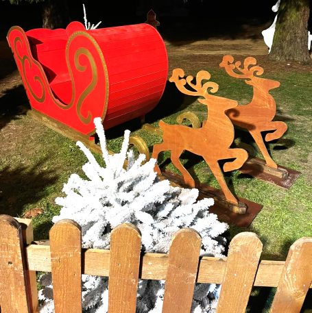traineau et rennes  père noël